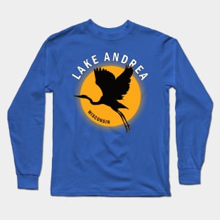 Lake Andrea in Wisconsin Heron Sunrise Long Sleeve T-Shirt